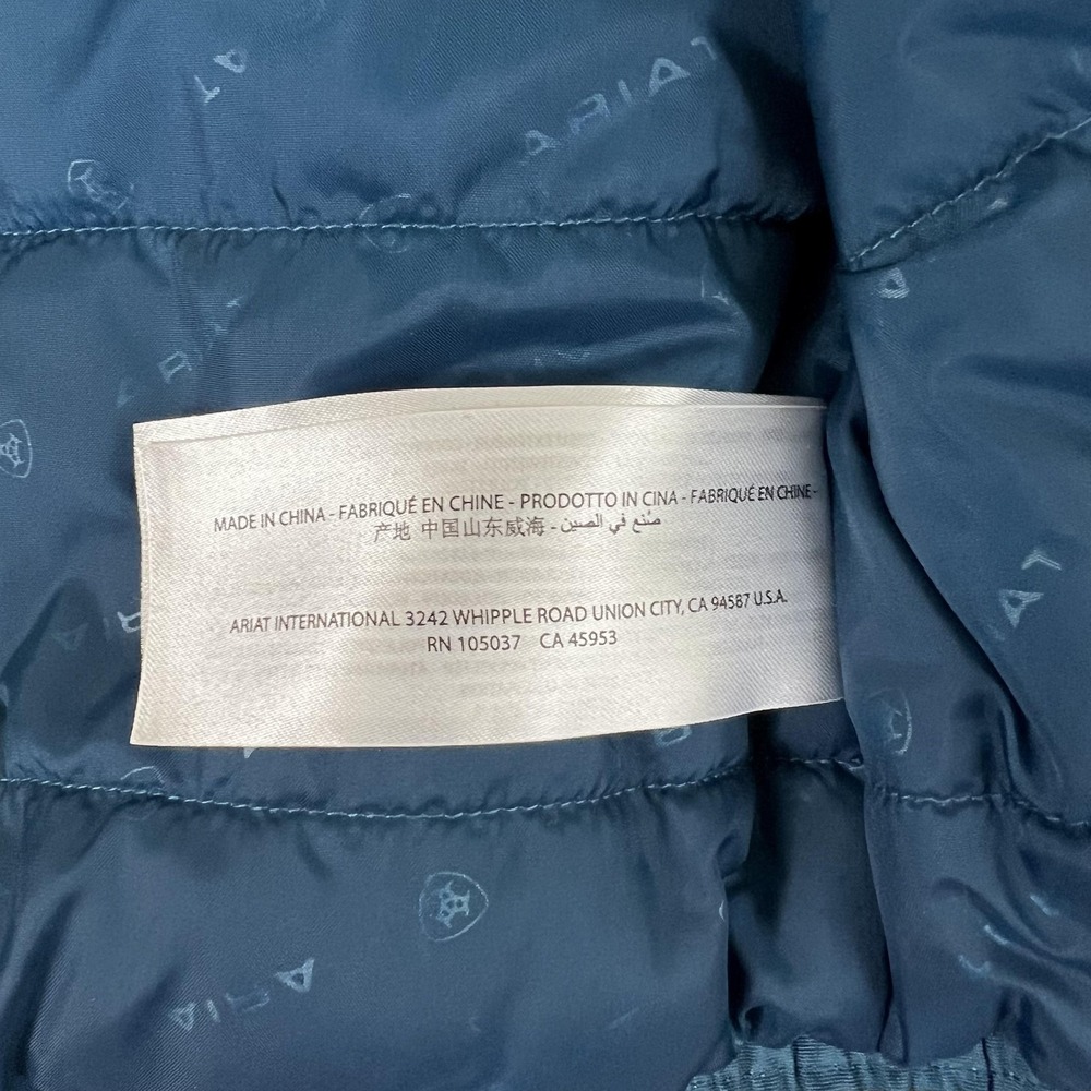 Ariat Chimayo Western Stable Jacket Womens Medium Blue Jacobo Quilted Insulated - Picture 14 of 16